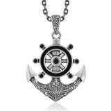 Engraved Anchor Nocturne Pendant Pendant Island by Koa Nani Black Diamond/Onyx 