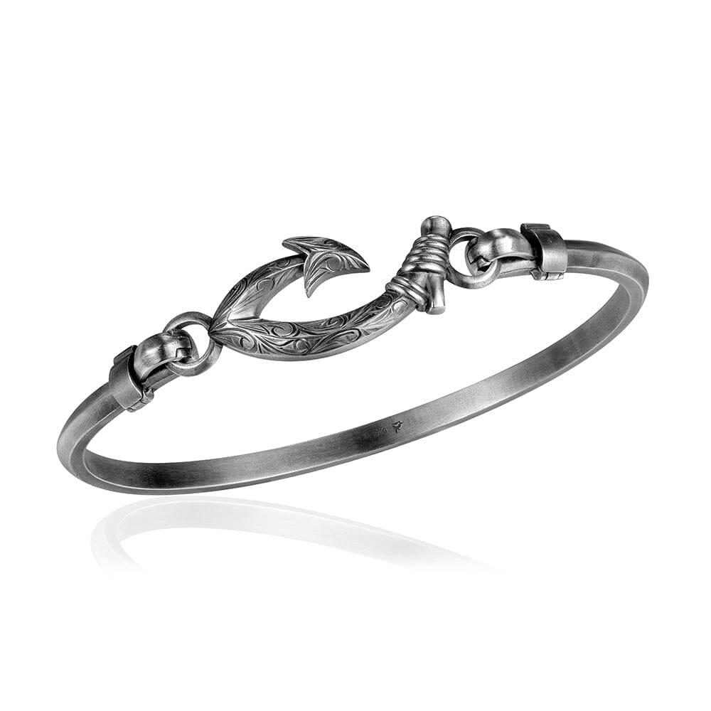 Engraved Nocturne Fishhook Bangle Bangle Island by Koa Nani 