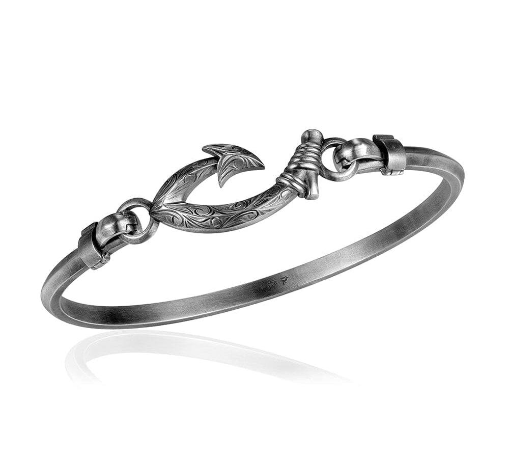 Engraved Nocturne Fishhook Bangle Bangle Island by Koa Nani 
