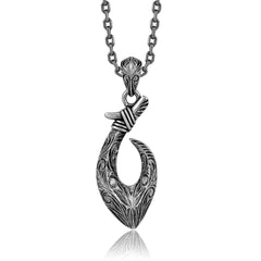 Engraved Nocturne Fishhook Pendant Pendant Island by Koa Nani 
