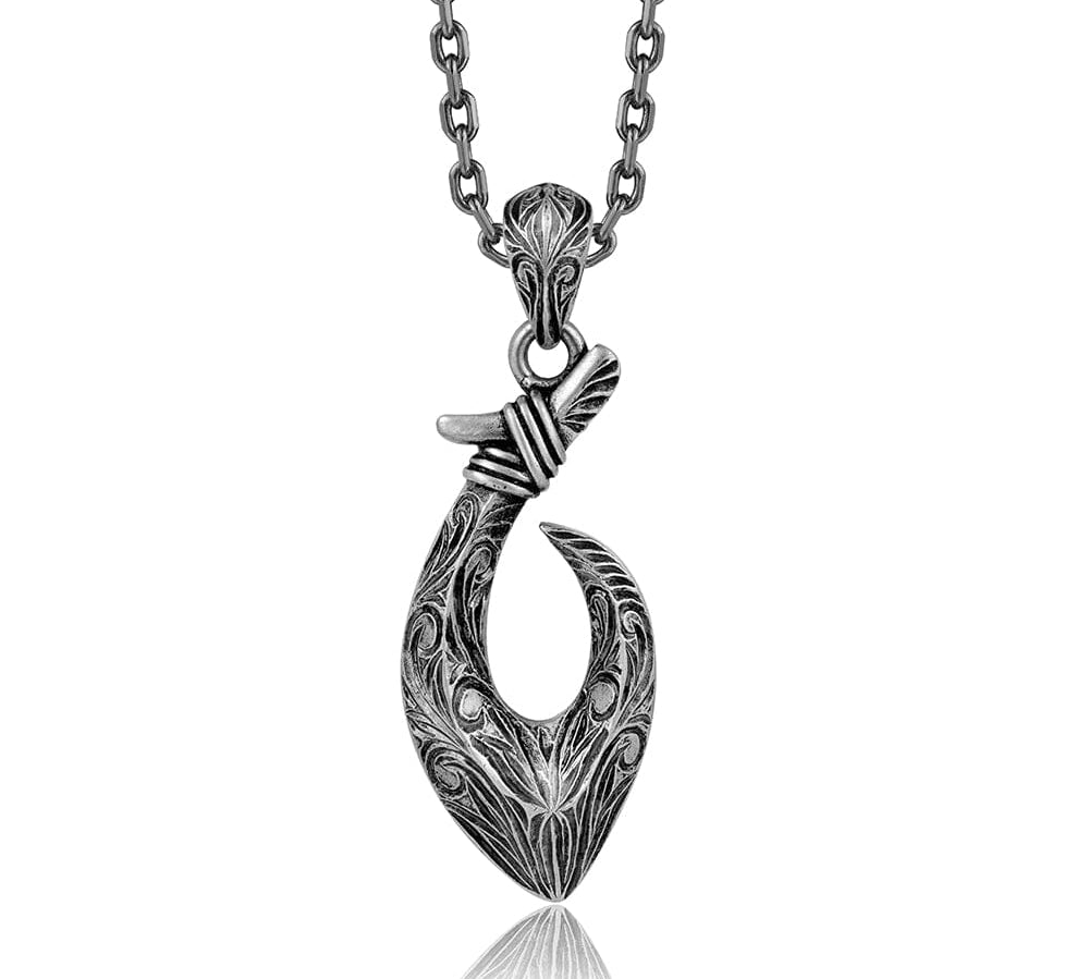 Engraved Nocturne Fishhook Pendant Pendant Island by Koa Nani 