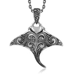 Engraved Nocturne Manta Ray Pendant Pendant Island by Koa Nani 
