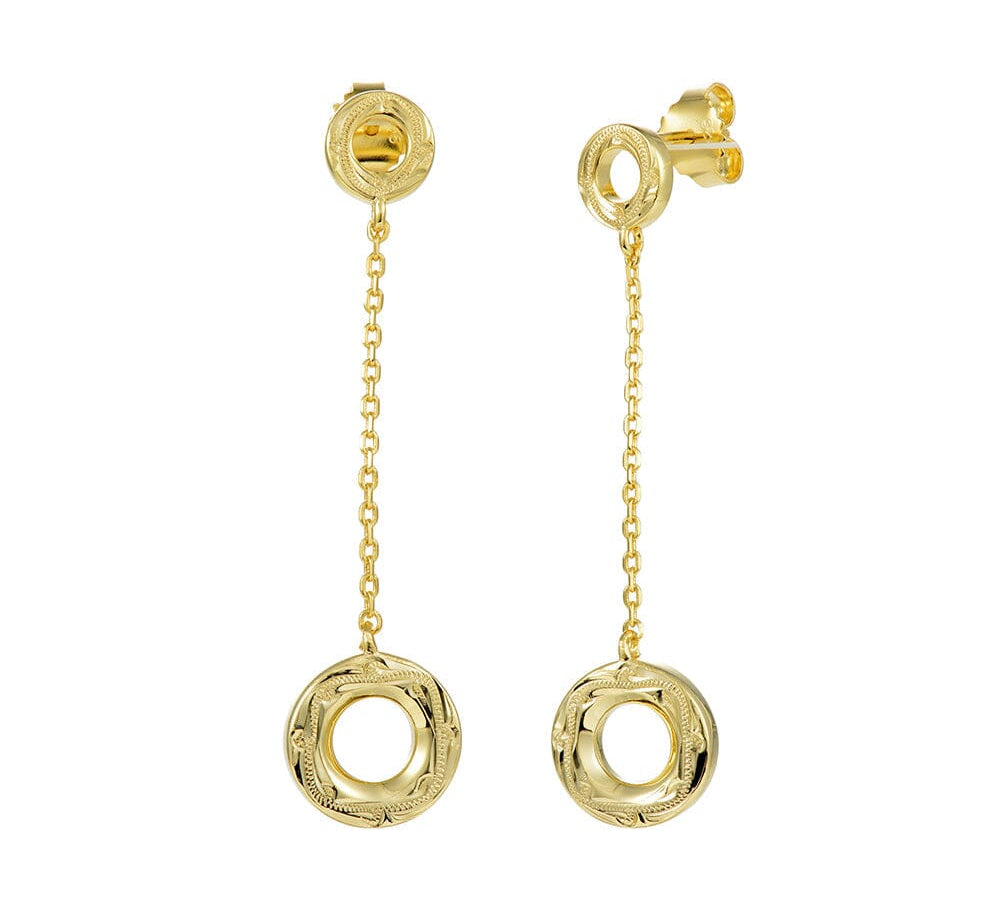Evania Circle Drop Earrings Earrings Island by Koa Nani Gold Vermeil 