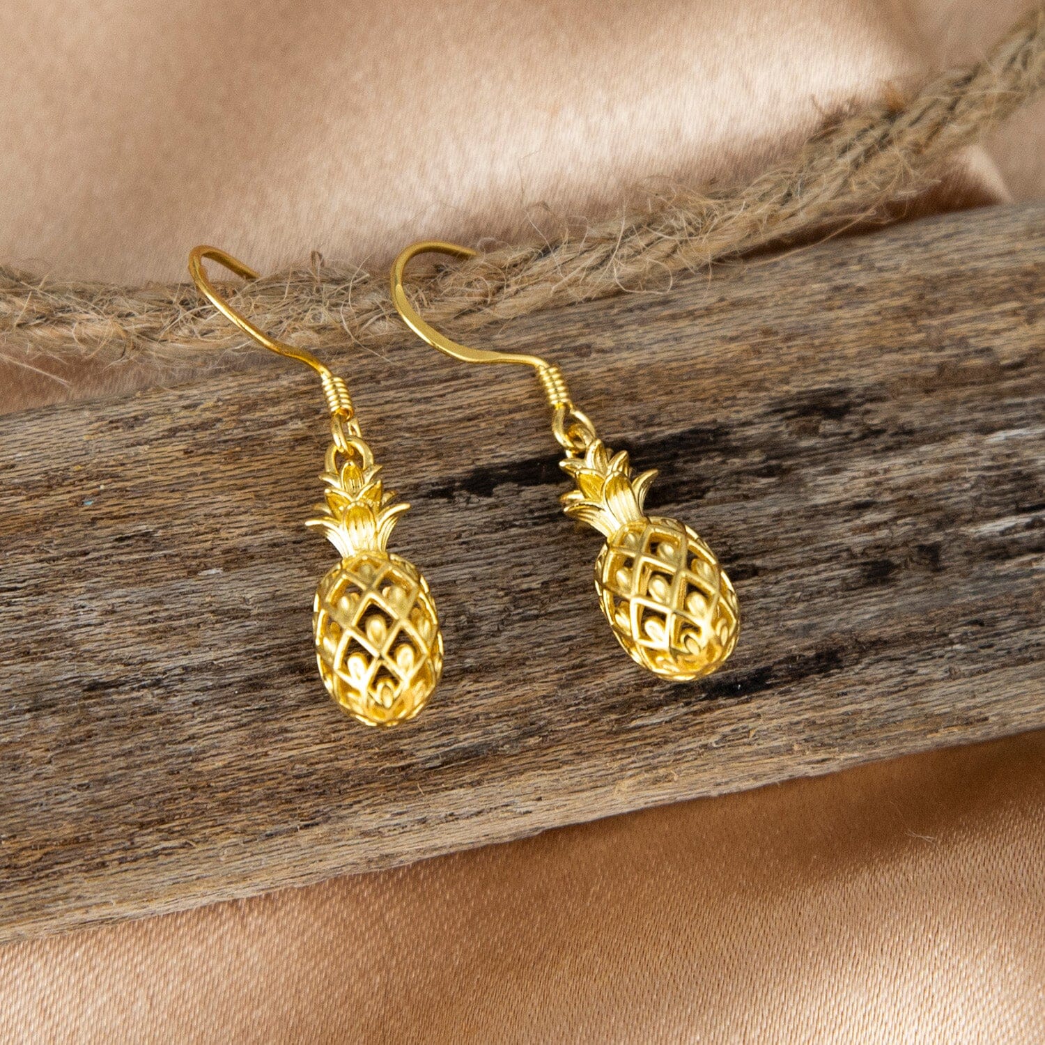 Gold Vermeil Pineapple Earrings Earrings Island by Koa Nani 
