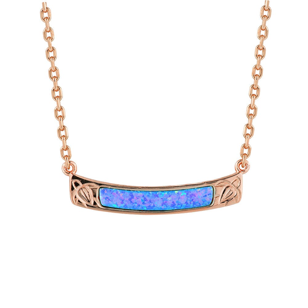 Hulali Honu Engraved Opal Necklace Necklace Island by Koa Nani Rose Gold Vermeil 