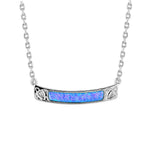 Hulali Honu Engraved Opal Necklace Necklace Island by Koa Nani Sterling Silver 