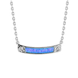 Hulali Honu Engraved Opal Necklace Necklace Island by Koa Nani Sterling Silver 