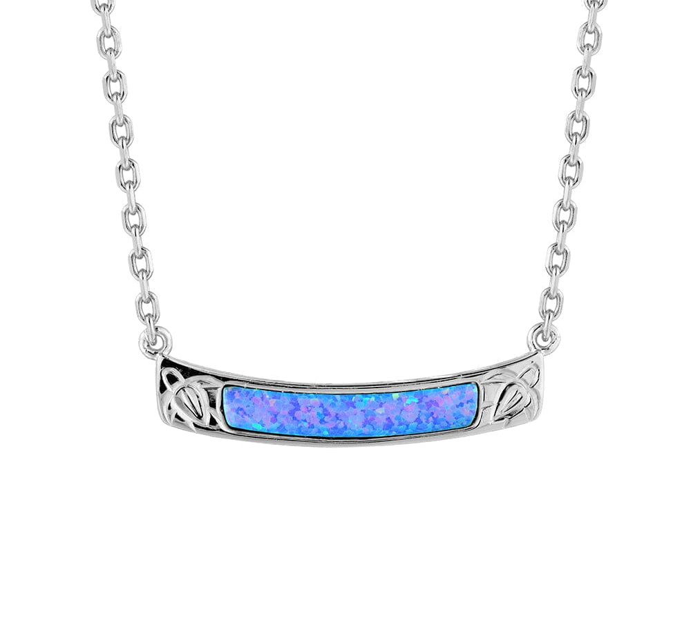 Hulali Honu Engraved Opal Necklace Necklace Island by Koa Nani Sterling Silver 