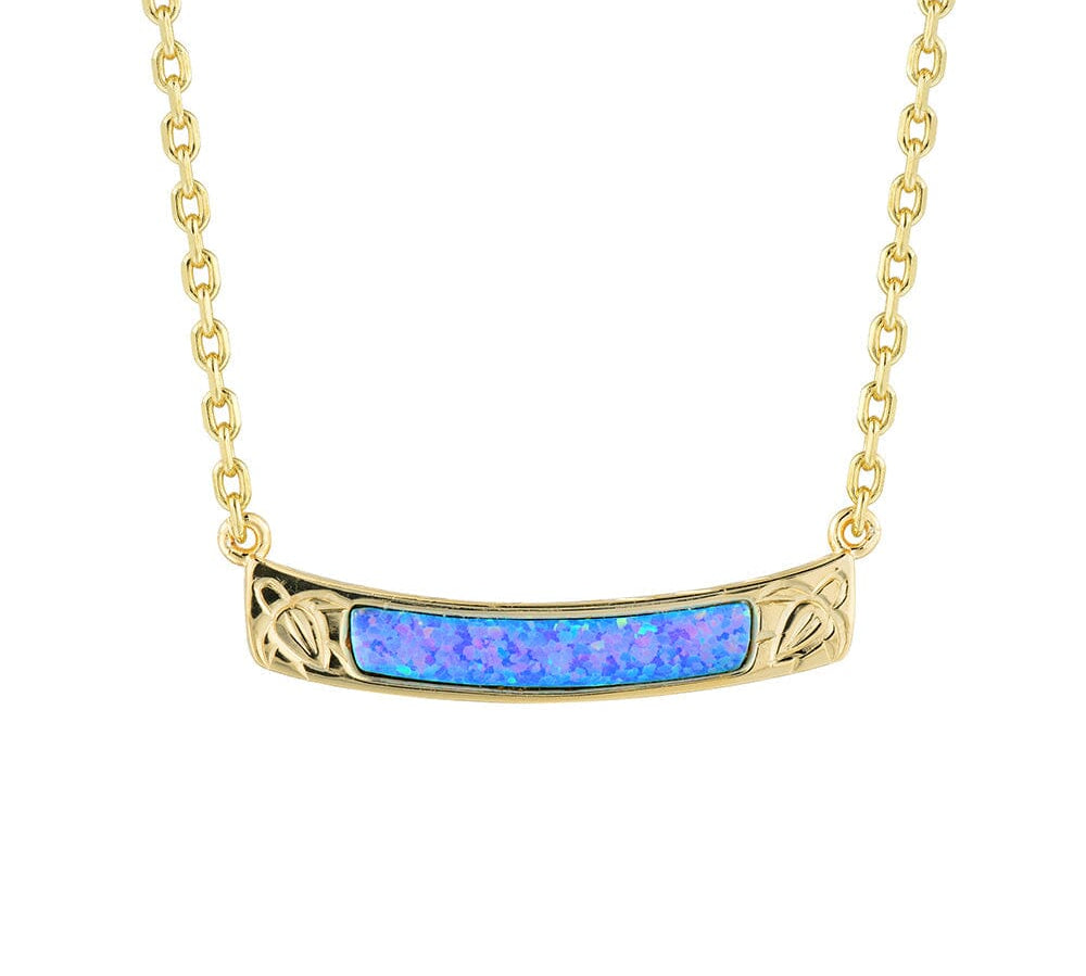 Hulali Honu Engraved Opal Necklace Necklace Island by Koa Nani Gold Vermeil 