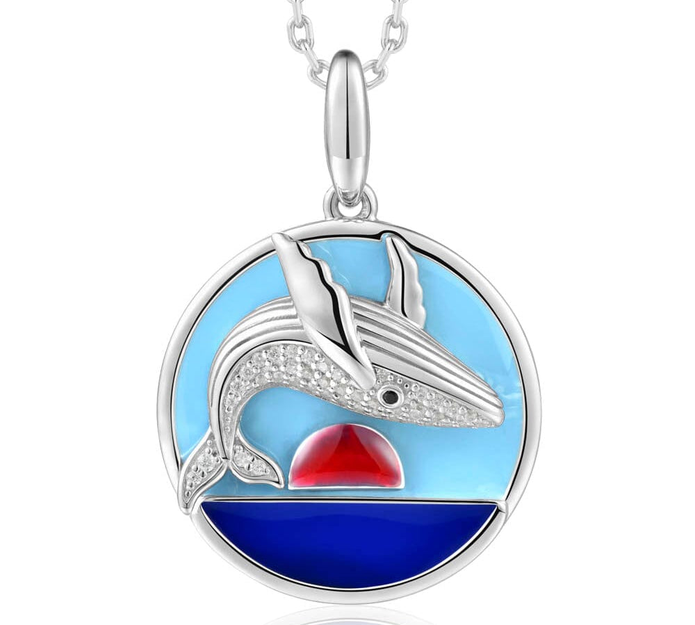 Humpback Whale Pendant w/ Enamel Pendant Island by Koa Nani 