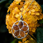 Koa Wood Aloha Plumeria Medallion Pendant Island by Koa Nani 
