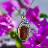 Koa Wood Diving Whale Tail Pendant Pendant Island by Koa Nani 