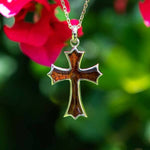 Koa Wood English Cross Pendant Pendant Island by Koa Nani Silver 