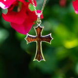 Koa Wood English Cross Pendant Pendant Island by Koa Nani Silver 