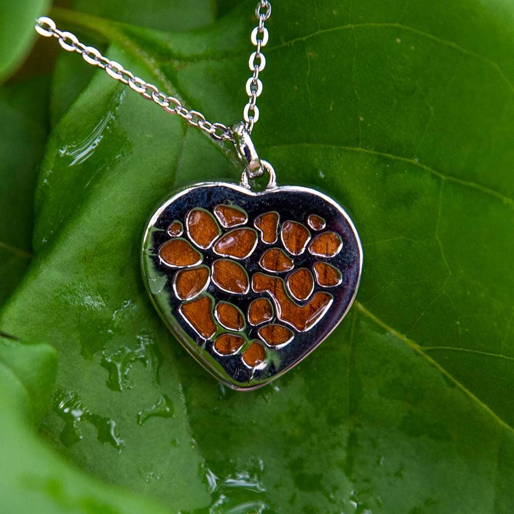 Koa Wood Garden Heart Pendant Pendant Island by Koa Nani 