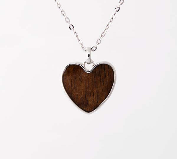 Koa Wood Heart Reversible Pendant Pendant Island by Koa Nani Medium 