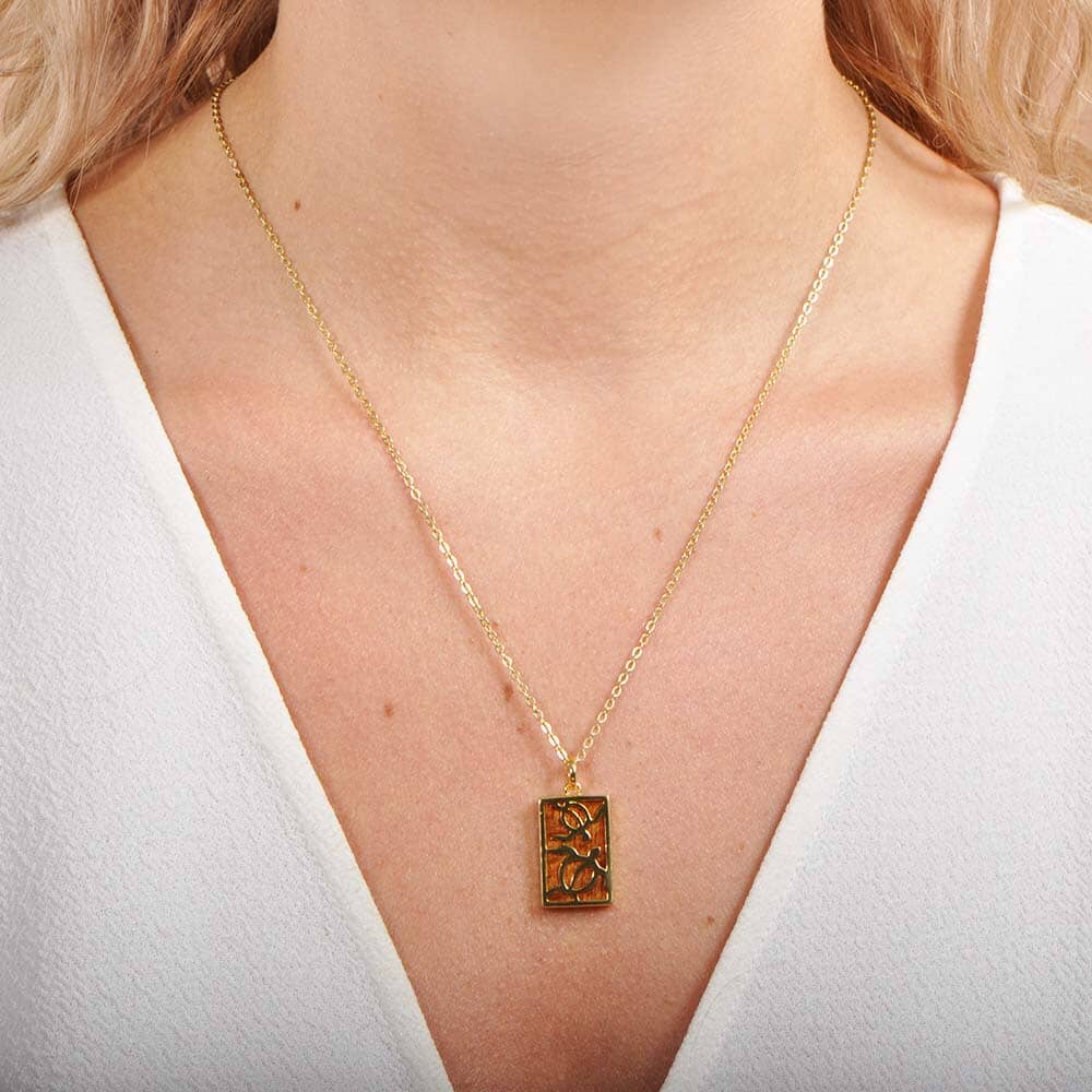Koa Wood Honu Bar Pendant Pendant Island by Koa Nani Gold 