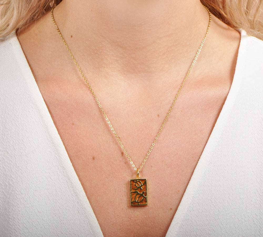 Koa Wood Honu Bar Pendant Pendant Island by Koa Nani Gold 