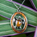Koa Wood Honu Oval Emblem Pendant Pendant Island by Koa Nani 