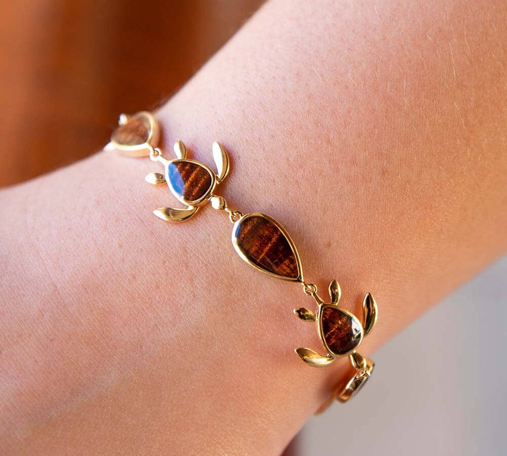 Koa Wood Honu & Teardrop Bracelet Bracelet Island by Koa Nani 