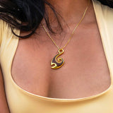 Koa Wood Opah Fish Hook Pendant Pendant Island by Koa Nani Gold 