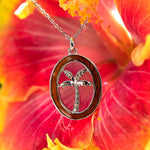 Koa Wood Palm Tree Emblem Pendant Pendant Island by Koa Nani Oval 
