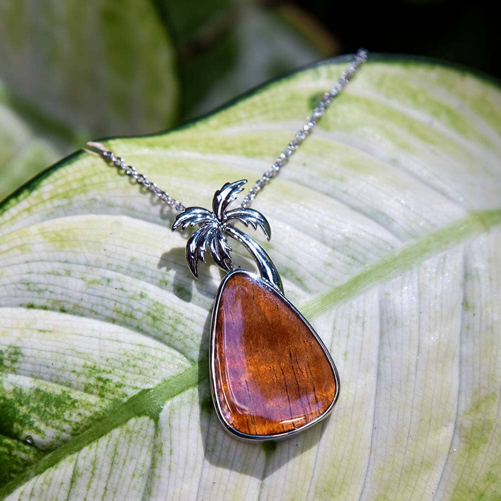Koa Wood Palm Tree Island Pendant Pendant Island by Koa Nani 