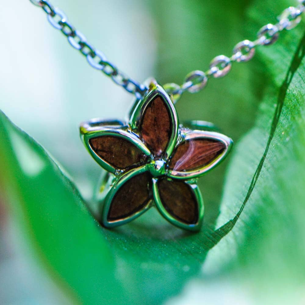 Koa Wood Plumeria Star Flower Pendant Pendant Island by Koa Nani 