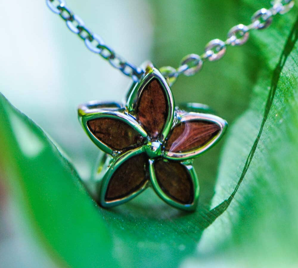 Koa Wood Plumeria Star Flower Pendant Pendant Island by Koa Nani 