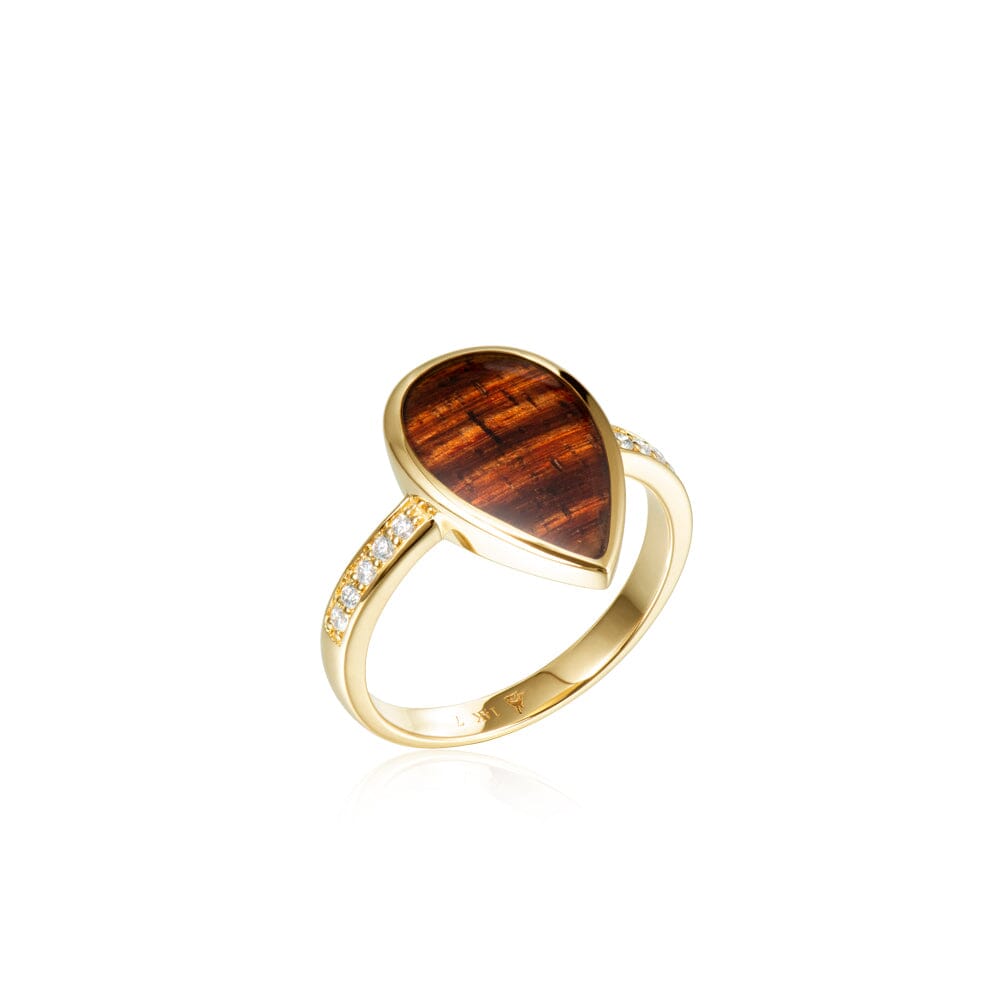 Koa Wood Teardrop Ring Ring Island by Koa Nani 