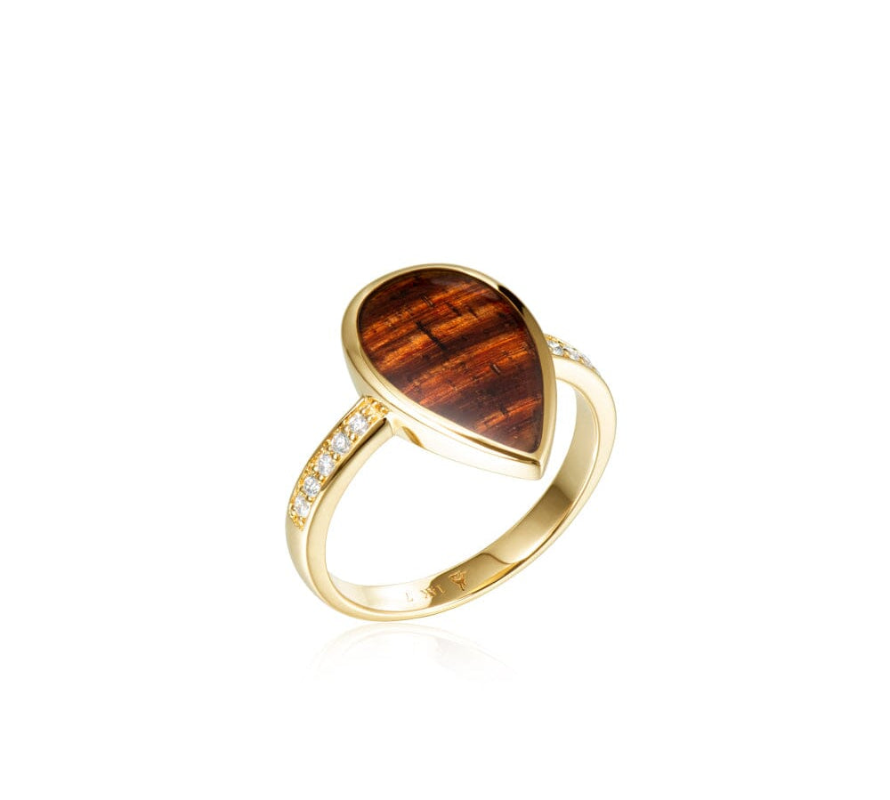 Koa Wood Teardrop Ring Ring Island by Koa Nani 