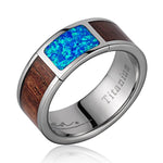 Koa Wood Titanium Ring w/ Opal Ring Island by Koa Nani 