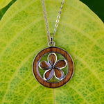 Koa Wood Tropical Plumeria Emblem Pendant Pendant Island by Koa Nani Circle 