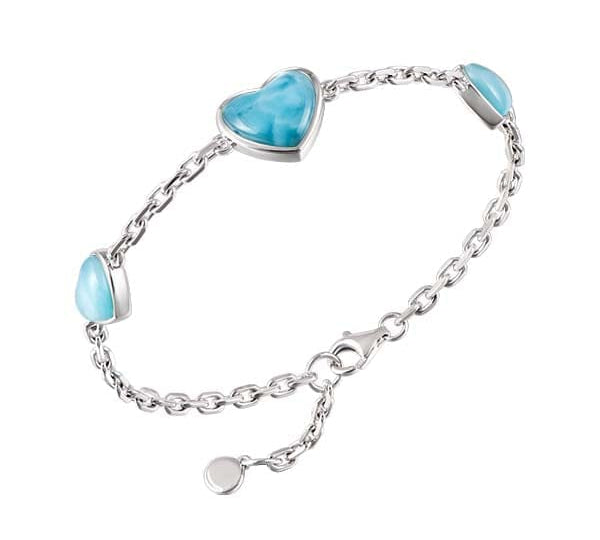 Larimar Aloha Heart Bracelet Bracelet Island by Koa Nani 