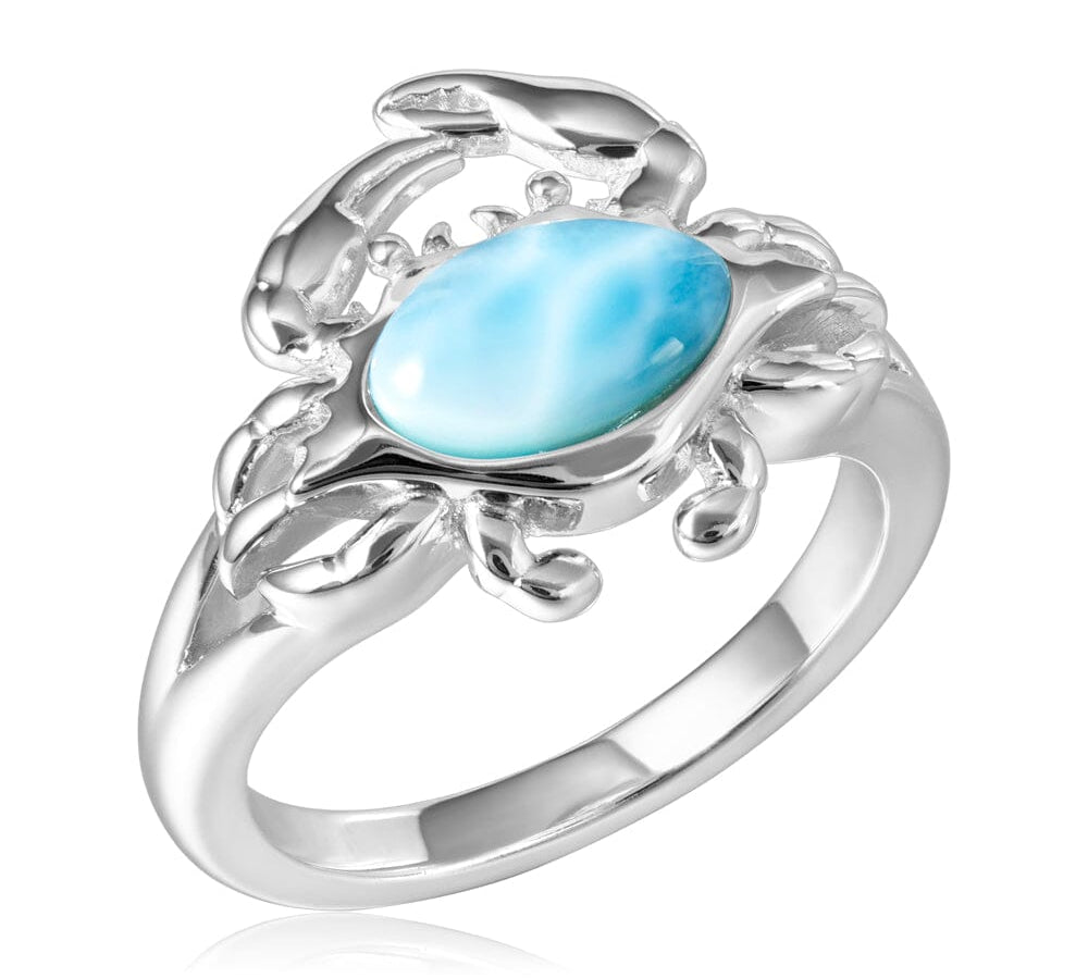 Larimar Atlantic Blue Crab Ring Ring Island by Koa Nani 