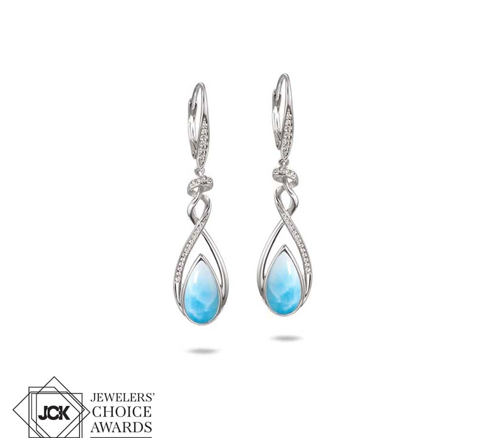 Larimar Helix Earrings Earrings Island by Koa Nani 