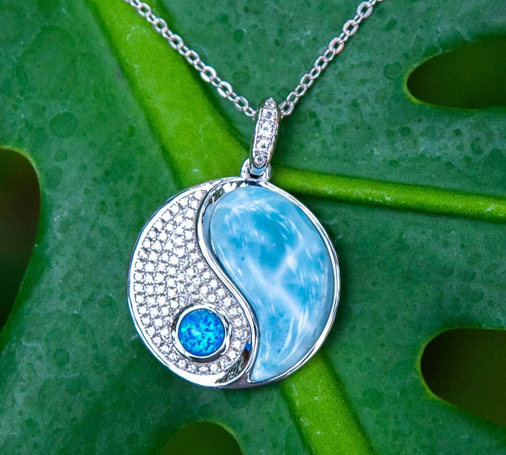 Larimar & Opal Yin & Yang Pendant Pendant Island by Koa Nani 