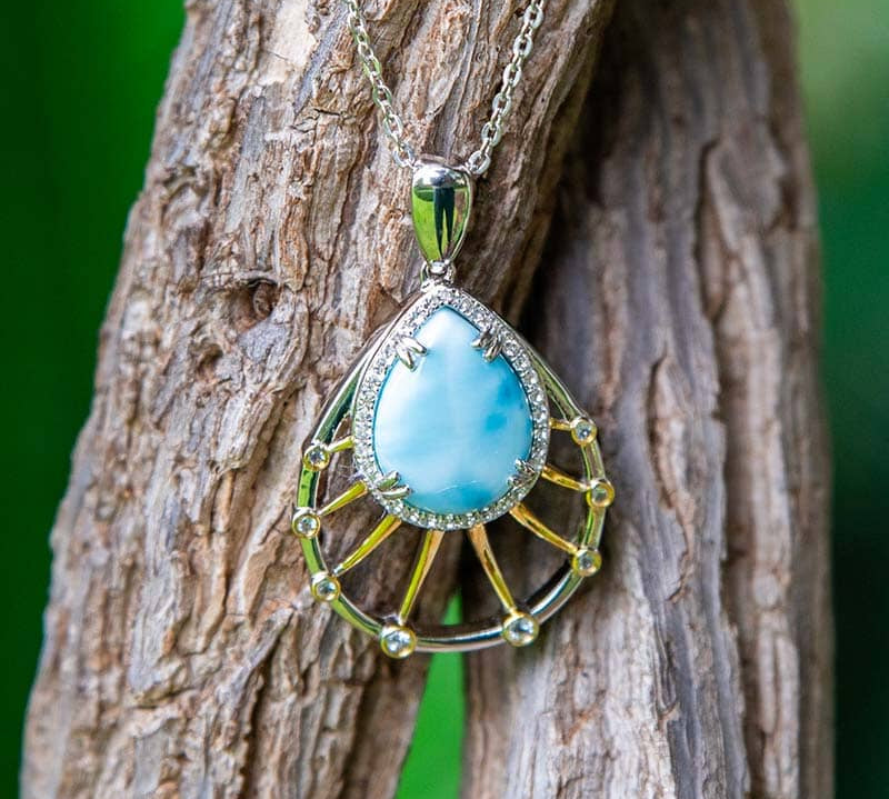 Larimar Solar Sun Rays Pendant Pendant Island by Koa Nani 