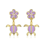 Lavender Blush Pua and Honu Earrings Earrings Island by Koa Nani 