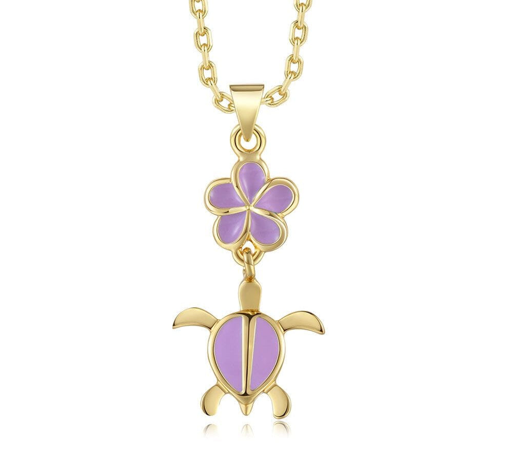 Lavender Blush Pua and Honu Necklace Necklace Island by Koa Nani 