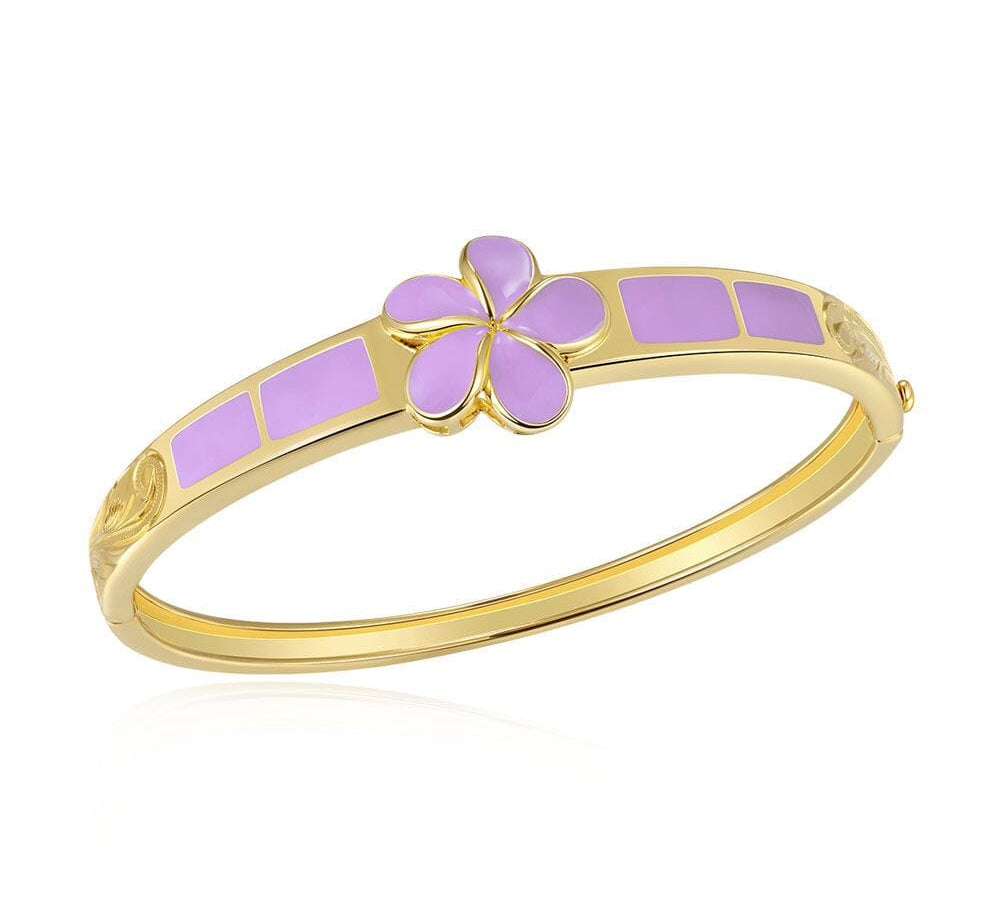 Lavender Blush Pua Melia Engraved Bangle Bangle Island by Koa Nani 