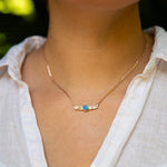 Lunaria Opal Engraved Bar Necklace Necklace Island by Koa Nani 