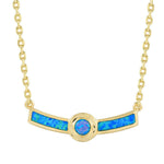 Lunaria Opal Engraved Bar Necklace Necklace Island by Koa Nani Gold Vermeil Style 1 
