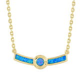 Lunaria Opal Engraved Bar Necklace Necklace Island by Koa Nani Gold Vermeil Style 1 