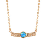 Lunaria Opal Engraved Bar Necklace Necklace Island by Koa Nani Rose Gold Vermeil Style 2 