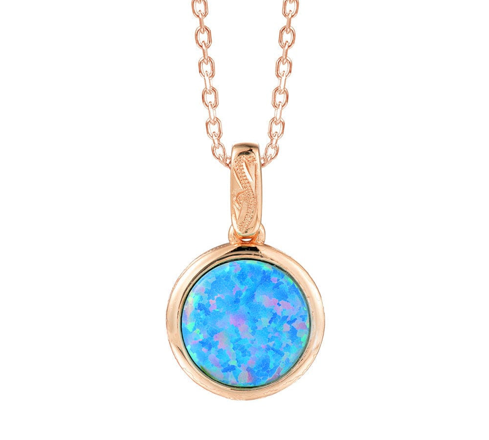 Lyra Opal Circle Pendant Pendant Island by Koa Nani Rose Gold Vermeil 