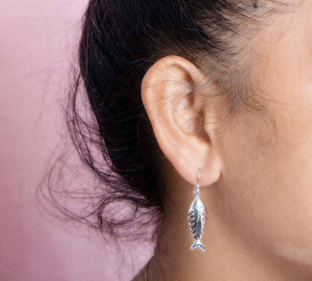 Mariner Fishbone Earrings Earrings Island by Koa Nani Large 