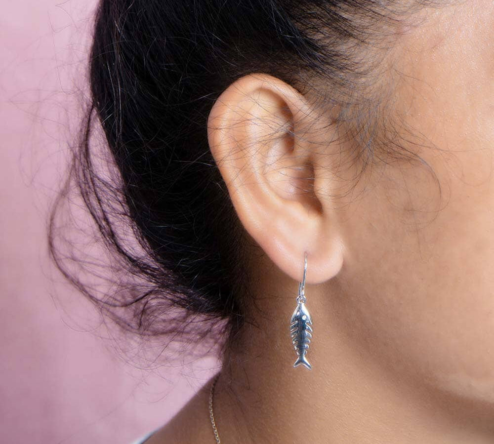 Mariner Fishbone Earrings Earrings Island by Koa Nani Small 