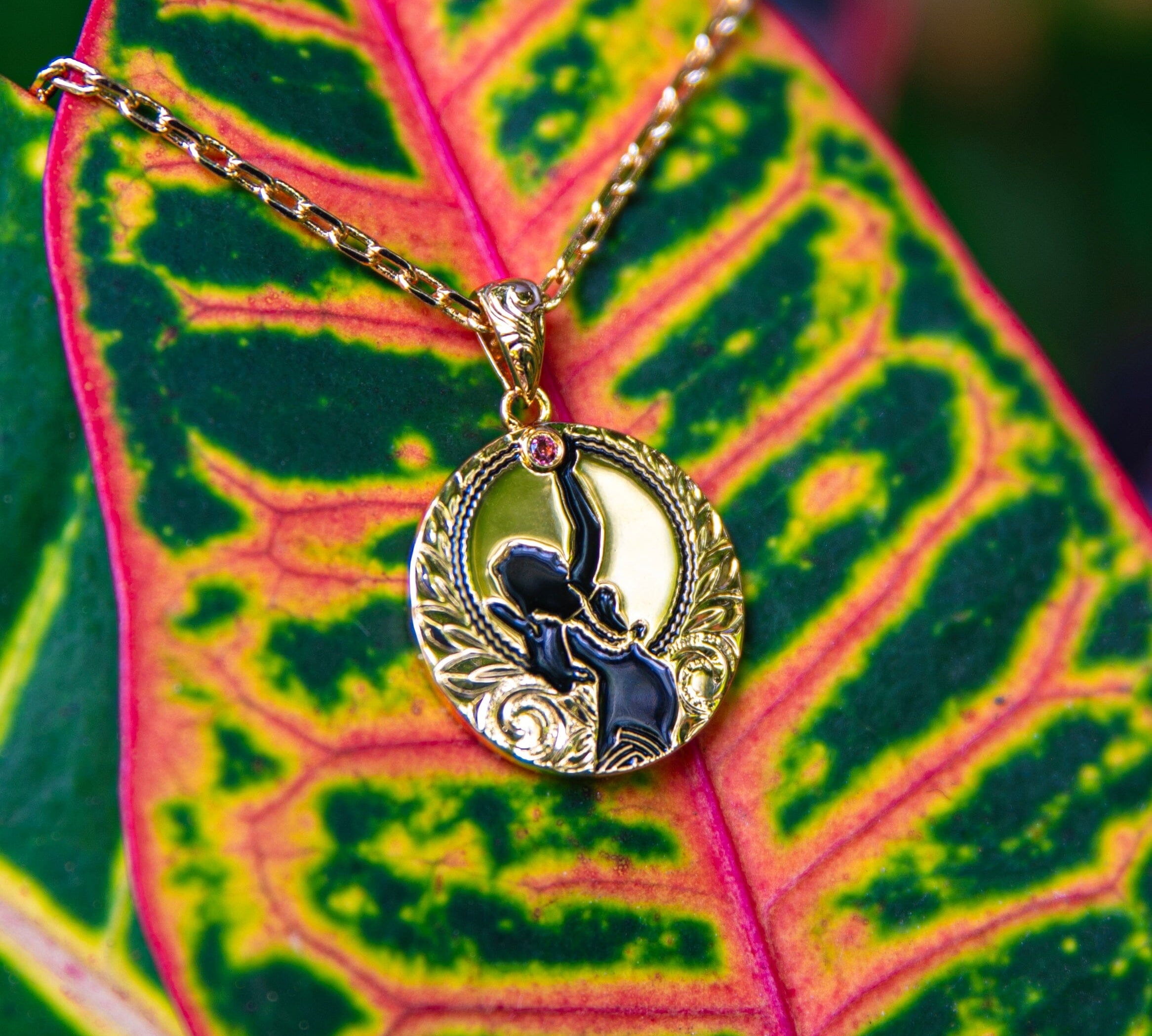 Miss Hawaii Delegate’s Medallion - 18k Gold Plated Pendant Island by Koa Nani 