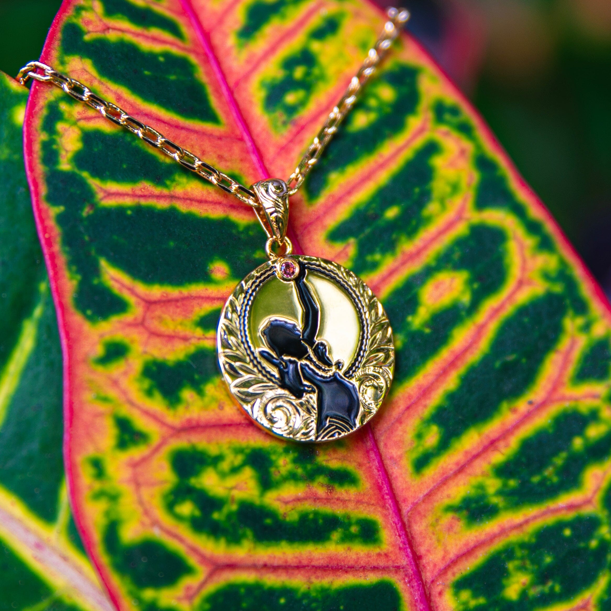 Miss Hawaii Delegate’s Medallion - 18k Gold Plated Pendant Island by Koa Nani 